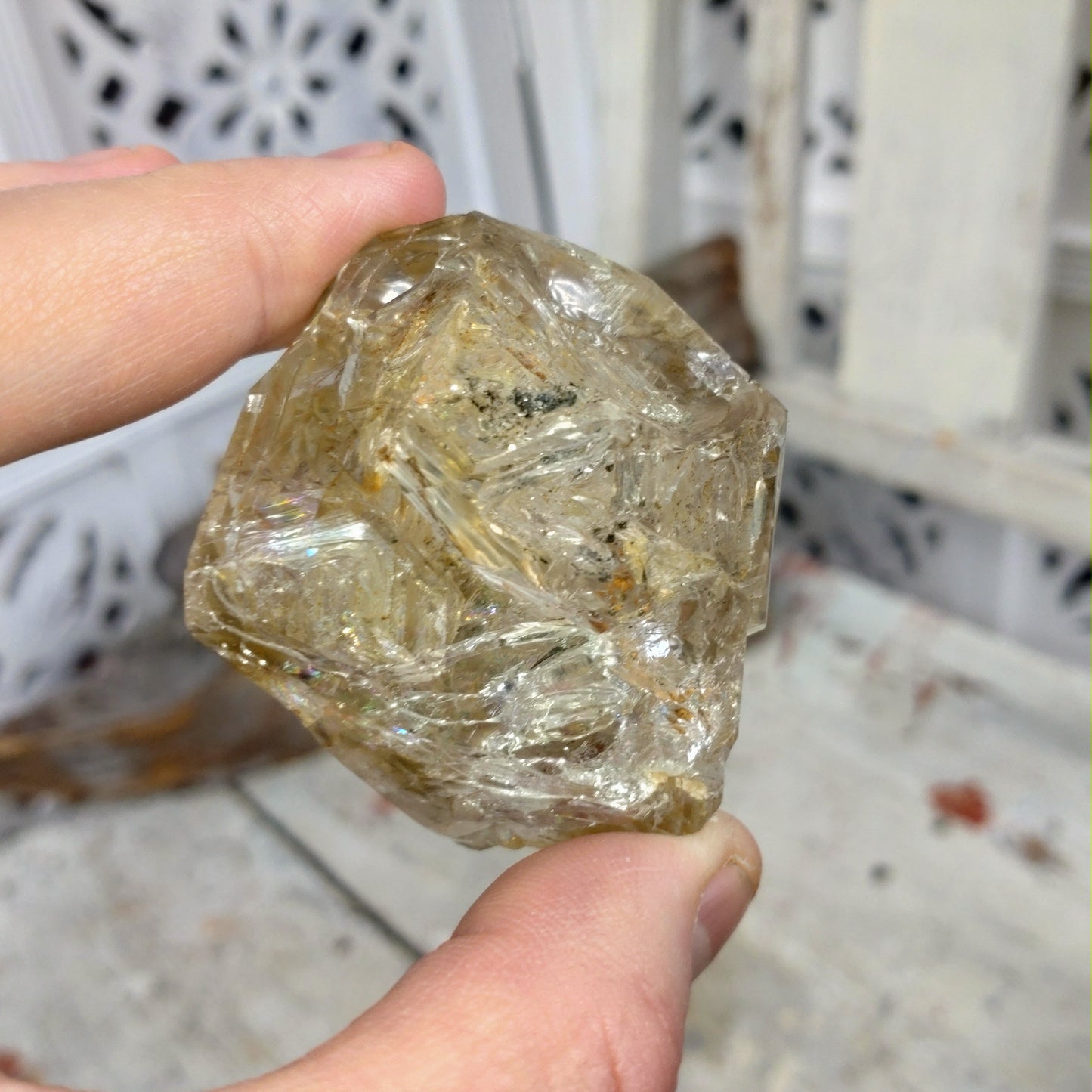Fantastisk Herkimer diamant (Golden) 115g DSC-4567