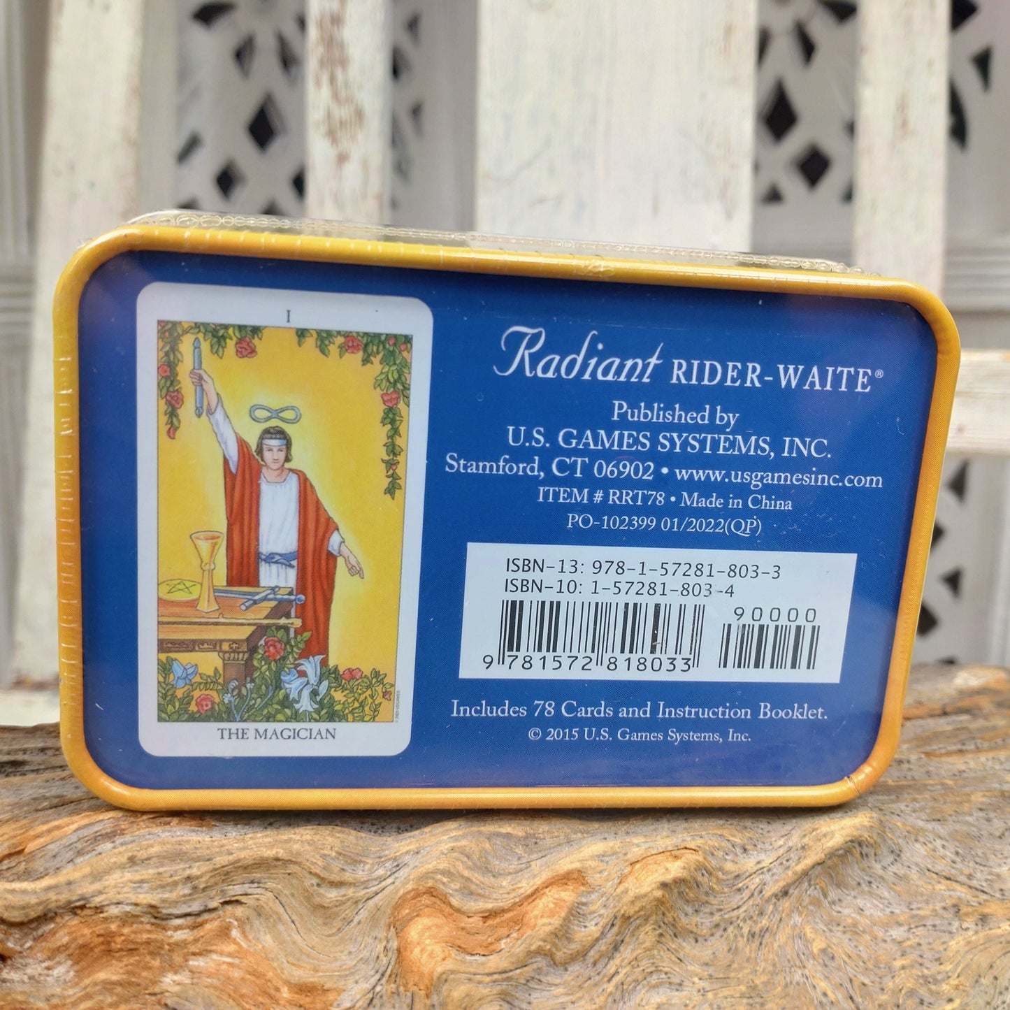 Radiant RIDER-WAITE TAROT i plåtask.