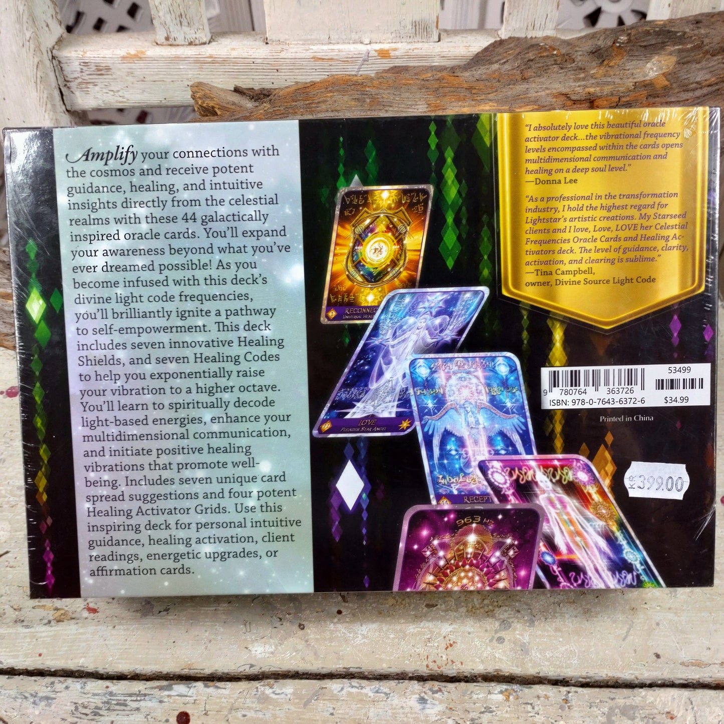 Celestial frequencies Oracle cards and healing activators.