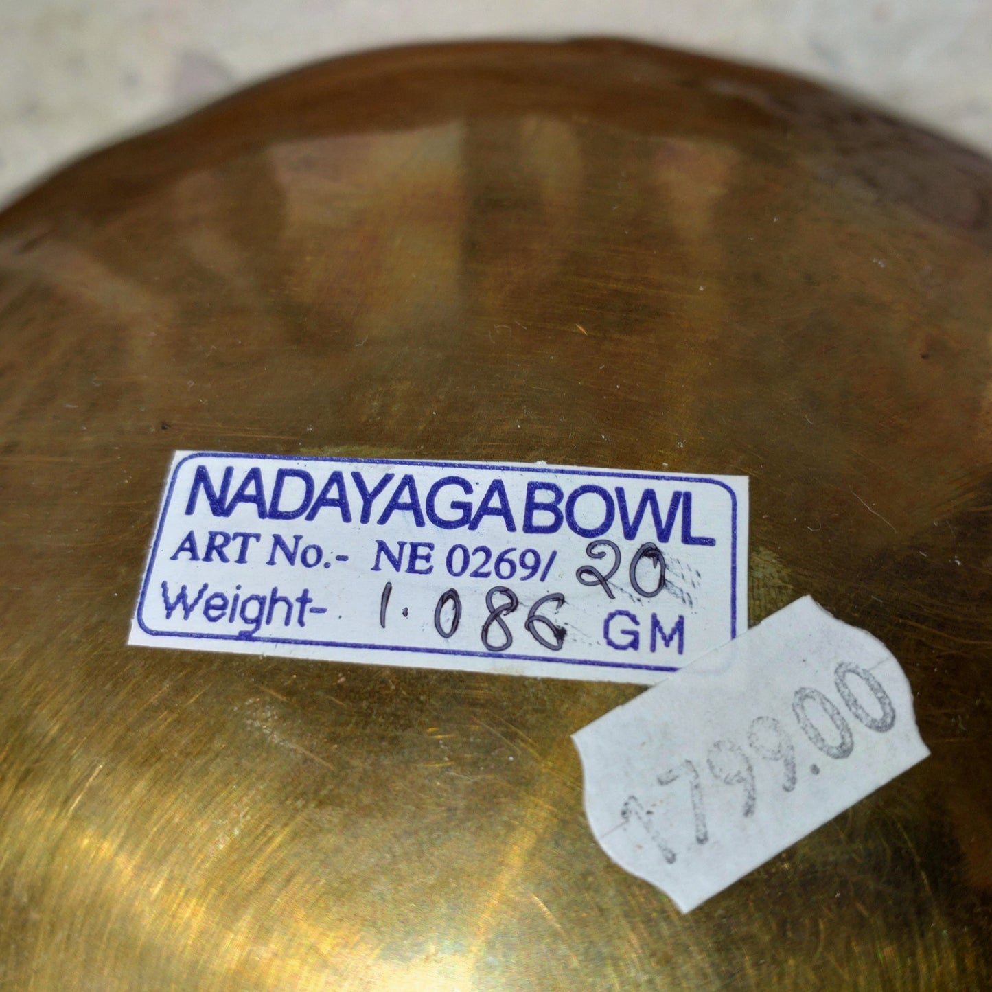 Nadayagabowl klangskål / singingbowl inkl, pinne.