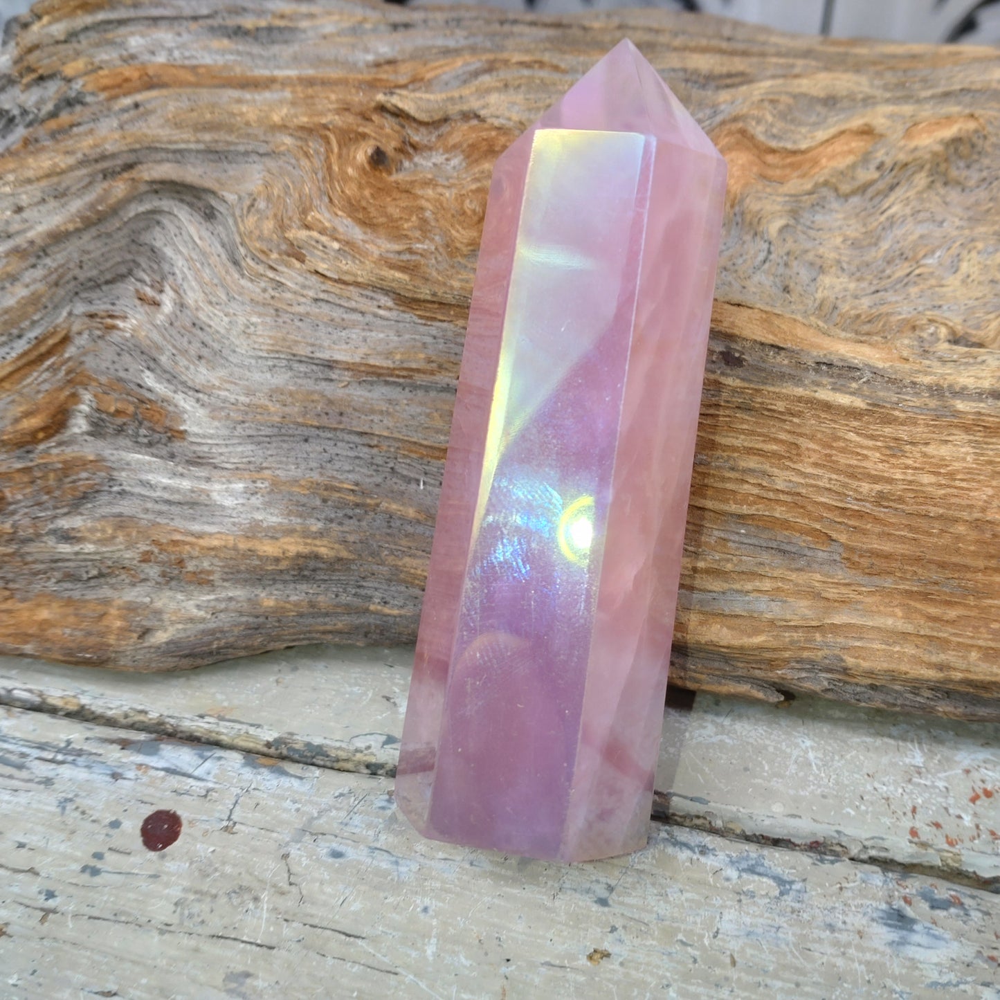 Rosenkvarts torn med Aura