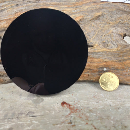 Svart Obsidian "spegel" 10 cm