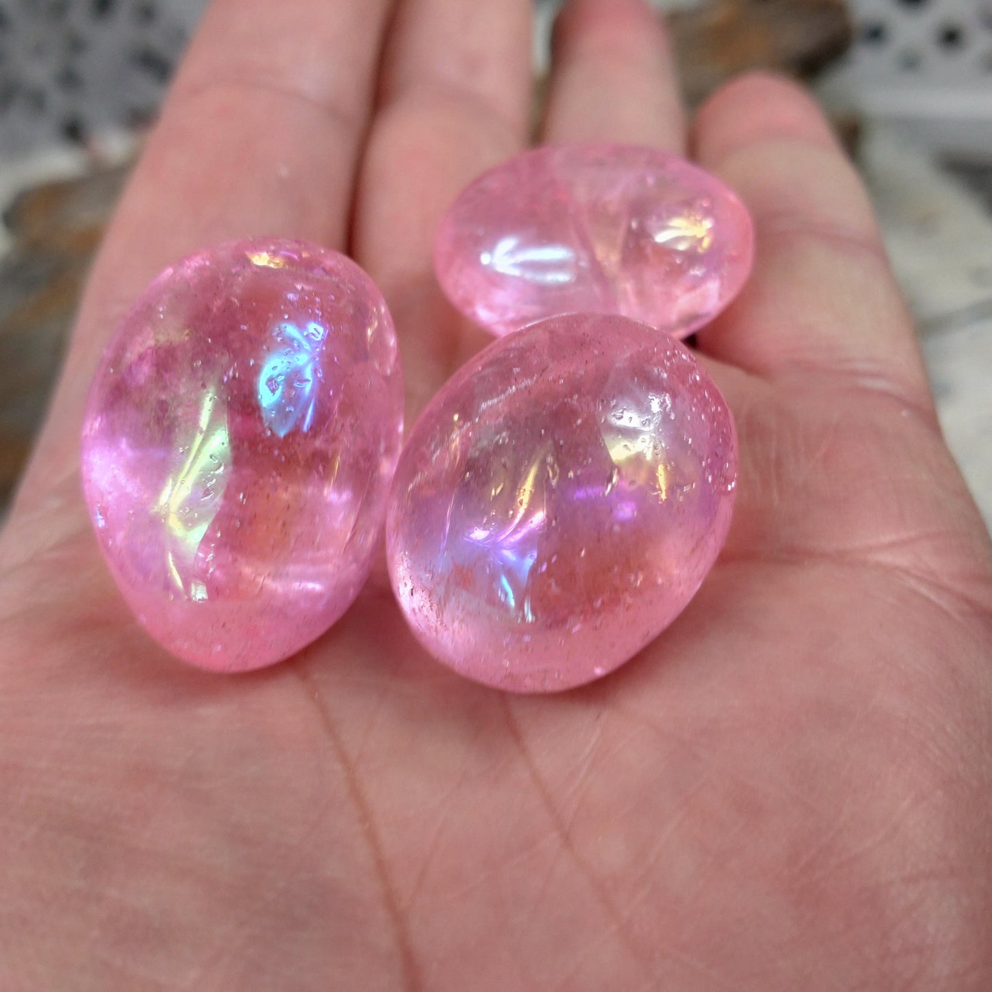 Bergkristall Pink Aura cuddle stone ✨